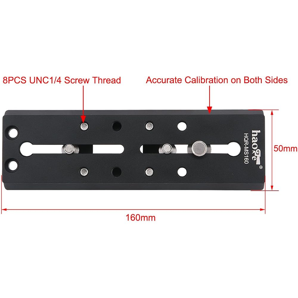 Haoge 160mm Camera Long Slide Quick Release Plate for Sachtler Tripods with Fluid Head (FSB4, FSB6, FSB6T, FSB8, FSB8T, FSB10, FSB10T, DV10 3+3, 5+5 V