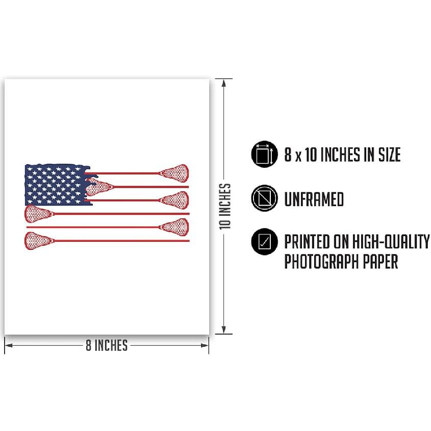 Govivo Lacrosse Wall Art - Lax Poster, Canvas or Print - Lacrosse Art Gifts for Lacrosse Players - Lacrosse Coach Gifts - Lacrosse Wall Decor for