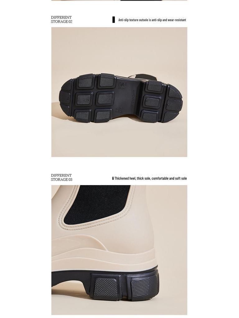 White Mid-Tube Chelsea Boots - British Style, Women's Soft Surface, All-Match, Slip-On.