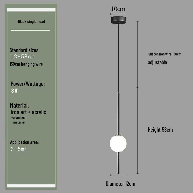 Современный скандинавский минималистичный подвесной светильник для спальни, бара или ресторана Warm Light