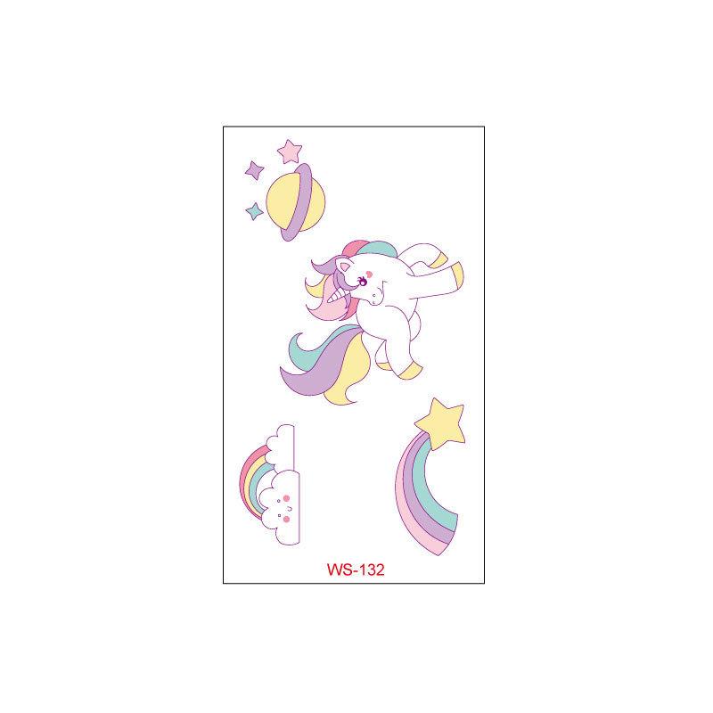 Cross Border Children's Cartoon Unicorn Tattoo Sticker Waterproof Long-lasting Fun Cute Sweat Resistant