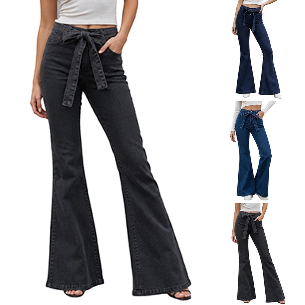 Women's Casual Slightly Flared Jeans, Versatile Denim Pants for Everyday Wear