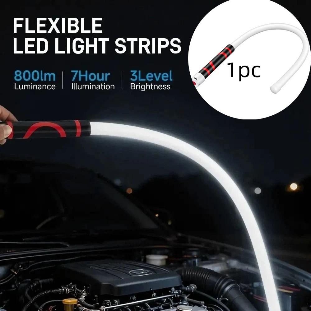 High-Lumen Flexible Work Light 3 Brightness Modes Bendable LED Flashlight Automotive Repair