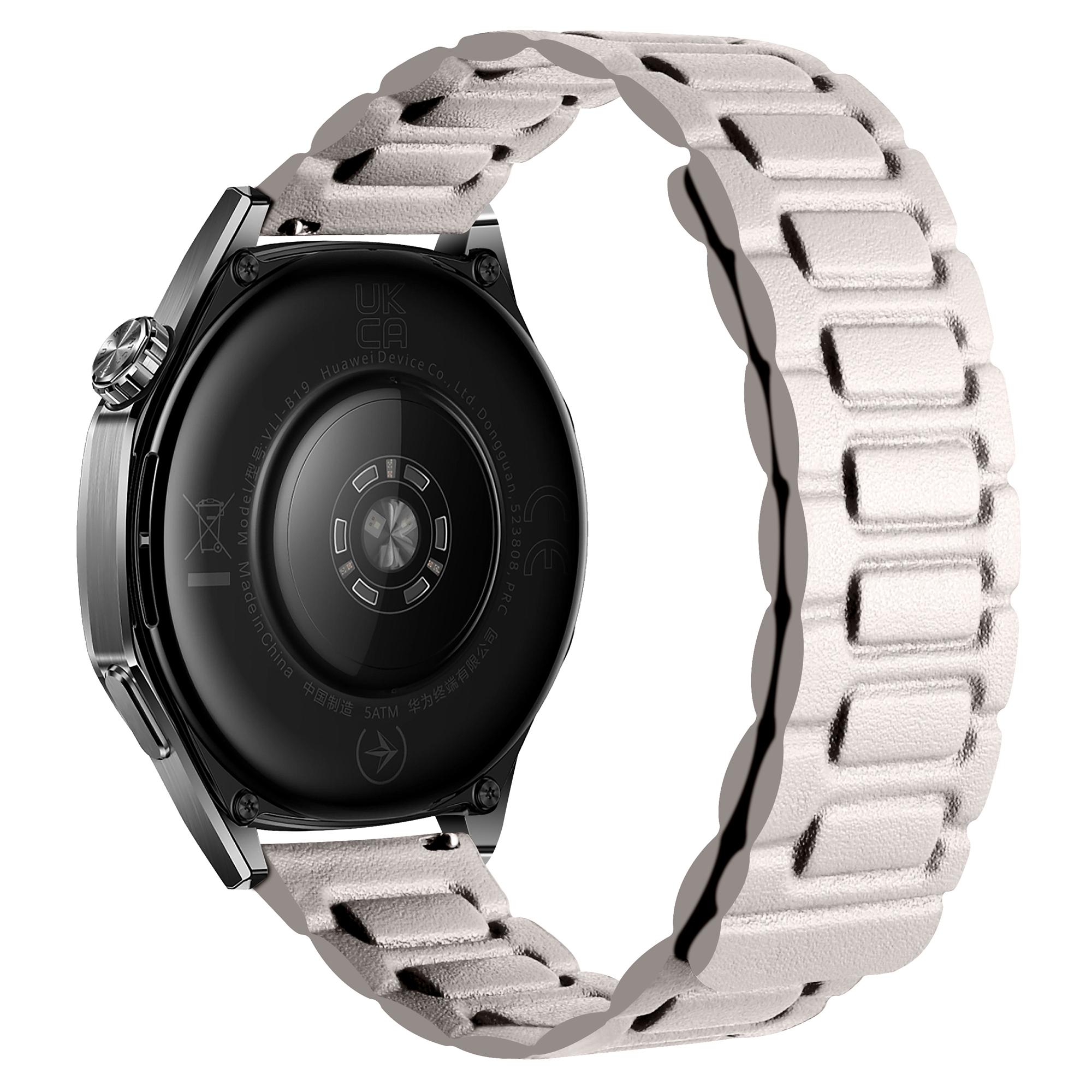 

Для Huawei Watch GT 5 46мм Ремінець для годинника 22мм Універсальний 3-ланковий Магнітний Шкіряний Ремінець Starlight