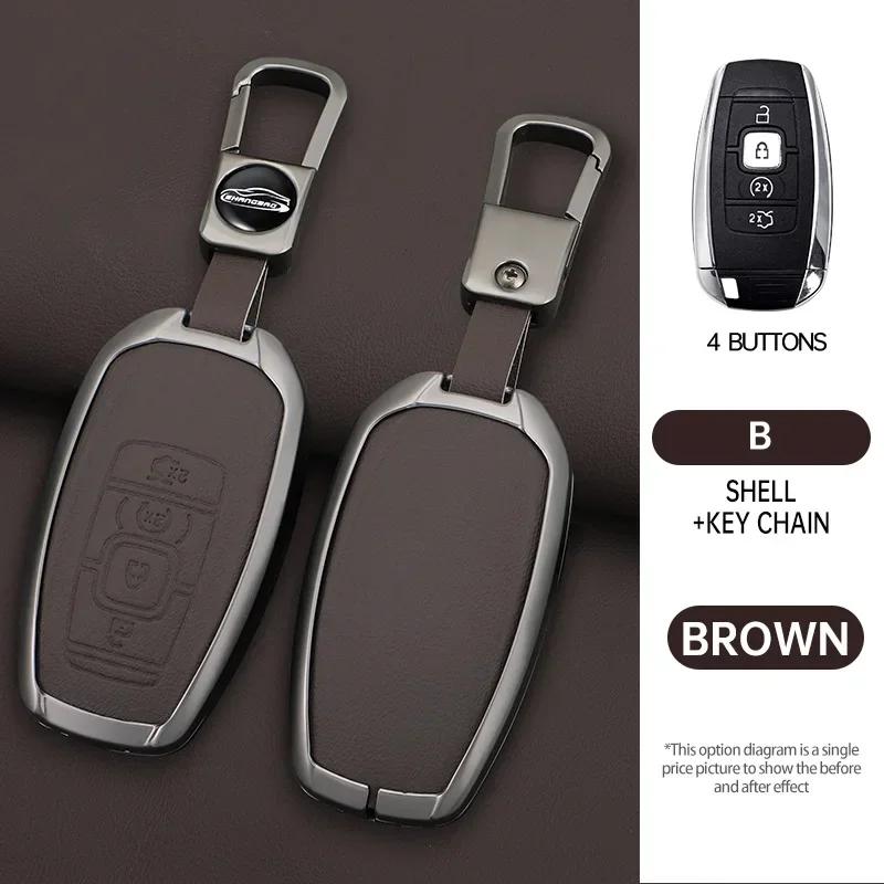 

Leather Car Key Case Shell Cover For Lincoln Continental Navigator Z Mkz Mkc Mkx Nautilus Aviator Corsair Shell Fob Accessories
