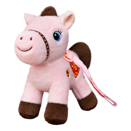 Colorful Lucky Horse Plush Ornament Year of the Horse Zodiac Toy with PP Cotton Filling Festive Hanging Decor for Car & Bag Chinese New Year 2026 Gift