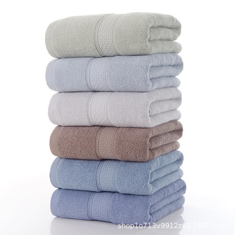 12-Color Pure Cotton Bath Towel - Soft, Absorbent, Japanese-Style Solid Color Body Wrap