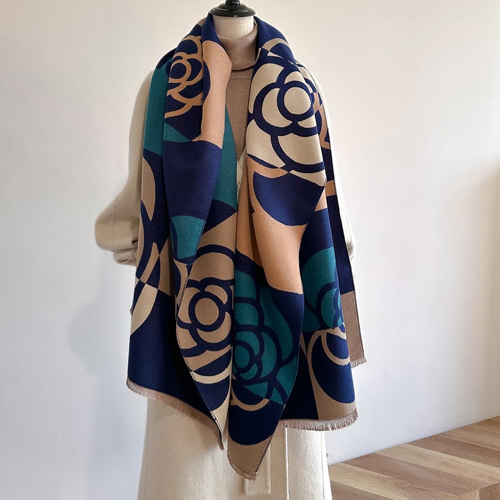 Cashmere Scarf For Women,Thick Warm Winter Blanket,Vintage Pattern Scarfs,Super Soft Pashmina Shawls Wraps For Winter Autumn