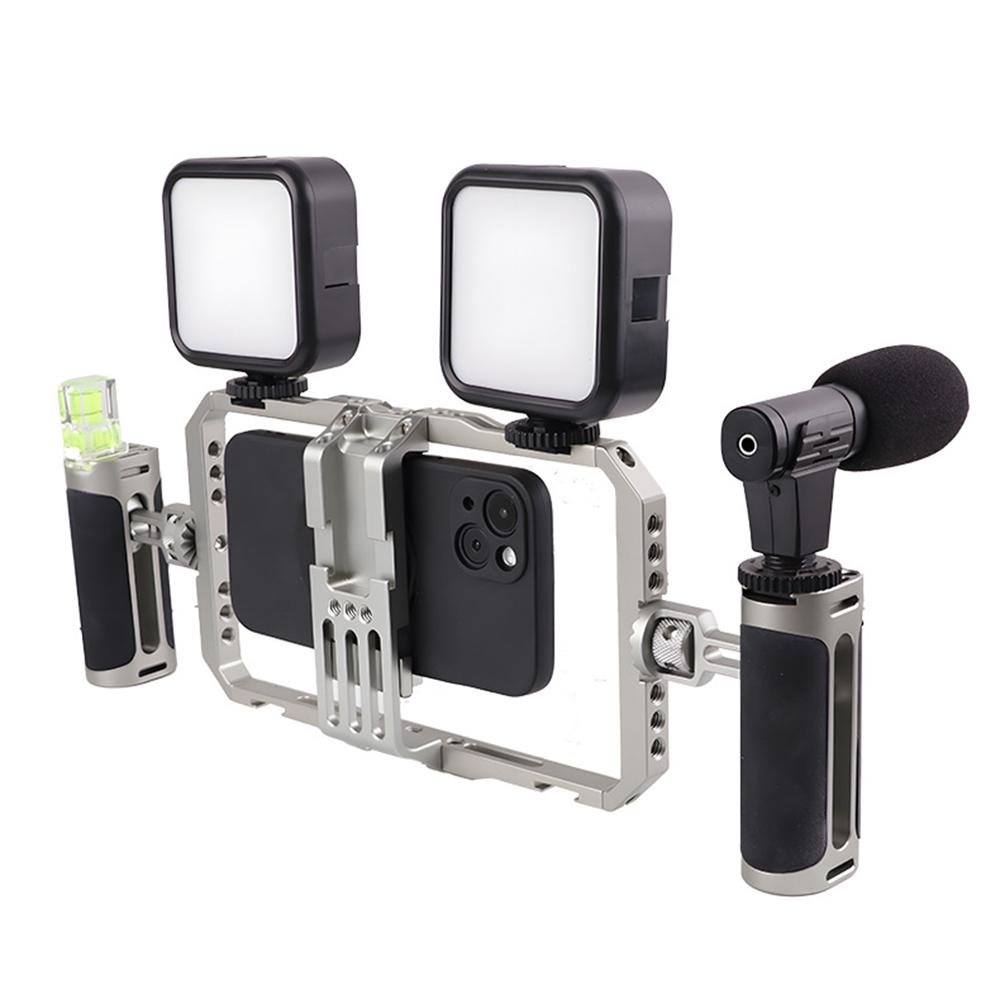 

C072 Рама с двумя ручками Универсальная клетка-риг для смартфона из алюминиевого сплава Ручной стабилизатор для фотографии Type A