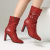 Vintage Boots For Women Fashion Cool Style Pointed Toe Heel Boots For Women Booties Popular Ankle Boot Trendy Shoes For Womens