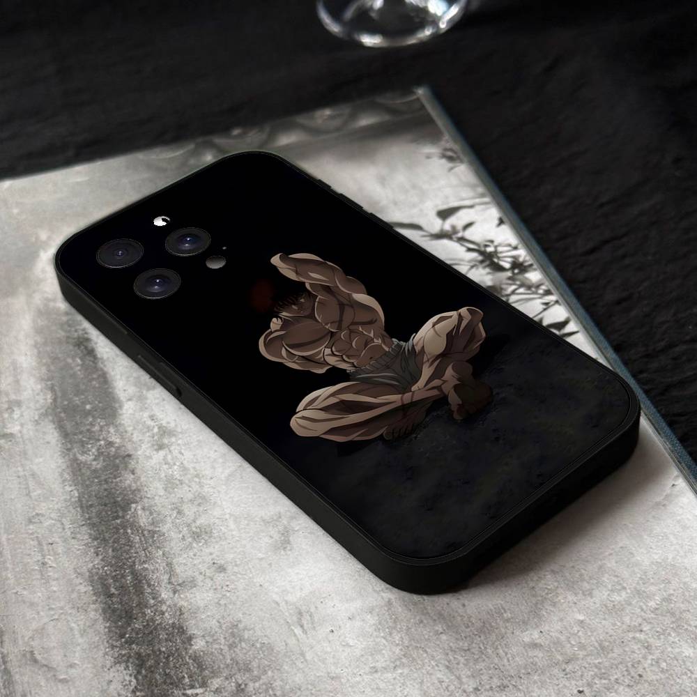 Anime Baki H-Hanmas Phone Case For IPhone 17,16,15,14,13,12,11 Plus,Pro,Max,XR,XS,X,7,8 Plus,Mini Black Silicone Soft
