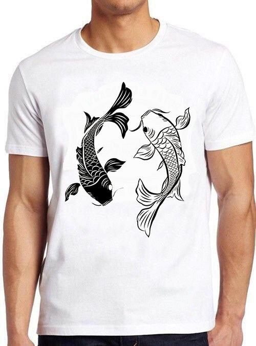 Yin Yang Koi Fish Funny Meme Gift Tee Gamer Cult Movie T Shirt M746