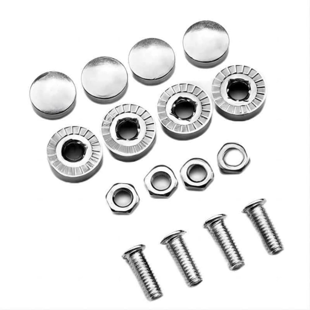 1 Set Chrome Anti-Theft Screws Car License Plate Bolt Frame Screws