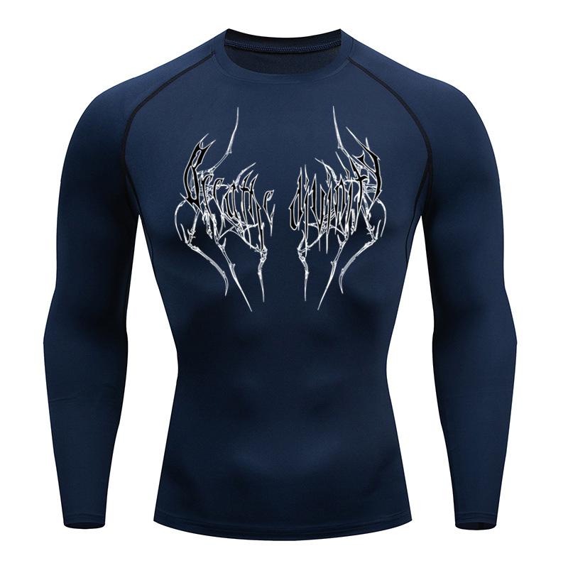Summer Running T-Shirt Men Short Sleeve Compression Shirt Gym Sports Top Black Quick Dry Breathable MMA Fitness Clothing