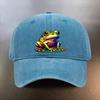 A Cute Frogprint Washed Hat a Sunshading Baseball Cap for Daily Outings a Musthave Fashionable Couples Hat a Versatile Vi