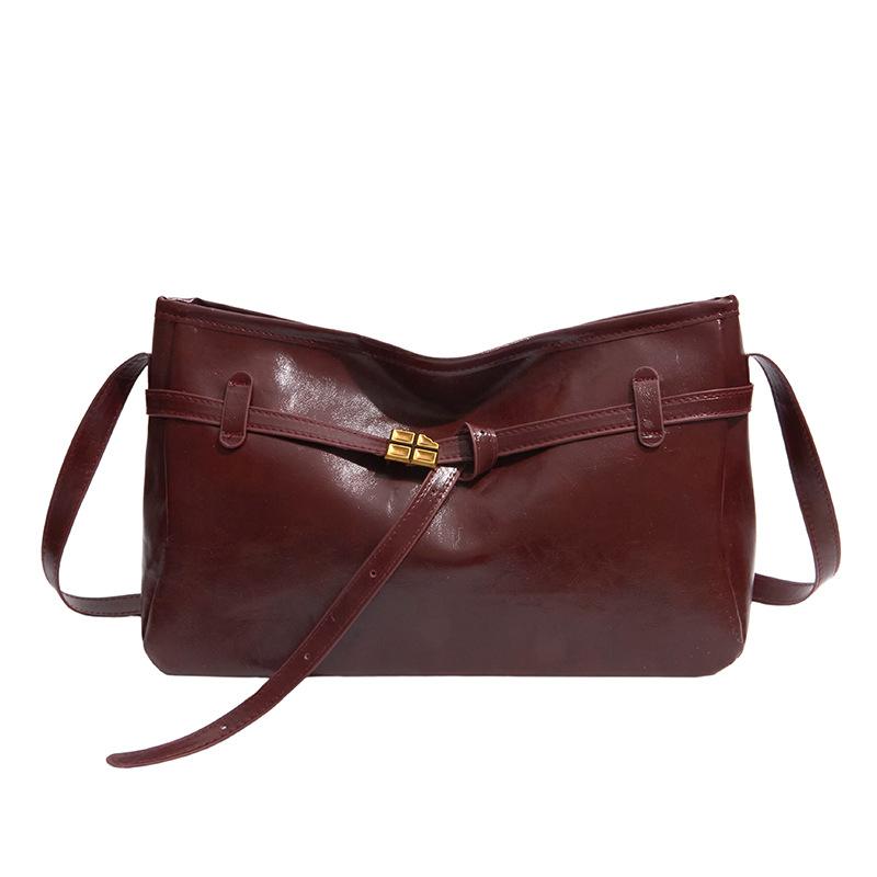Large-capacity Commuter-style Leather Belt Fashion Single-shoulder Crossbody Tote Bag