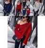 Elegant Women Fashion One Off Shoulder Blouse Shirts Top Long Sleeve Pullover Tops For Effortless Style