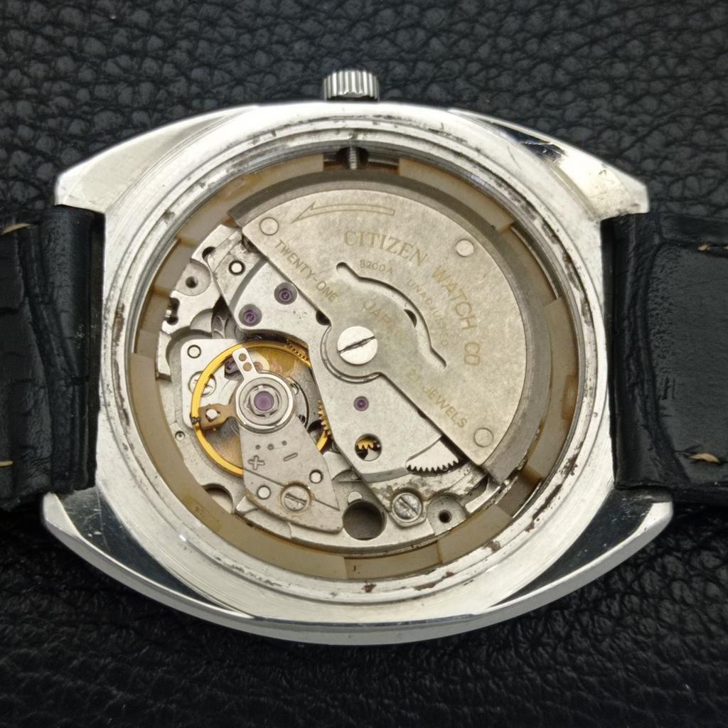 CITIZEN AUTOMATIC 8200 VINTAGE JAPAN MENS BLUE COLOR DIAL WATCH a702784-1 R210-a702784