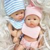 ChildDream 15 Cm Solid Silicone Full Body Mini Reborn Doll Twins Elastic Stretchable Palm Simulation Doll Little Cute Baby Dolls for Kids Playmate Toy