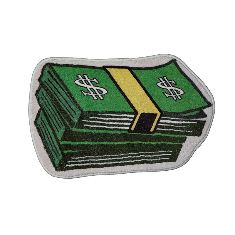 Creative Dollar Imitation Cashmere Carpet Profiled Soft Plush Bedroom Bed Blanket Home Decoration Porch Non-Slip Door Mat