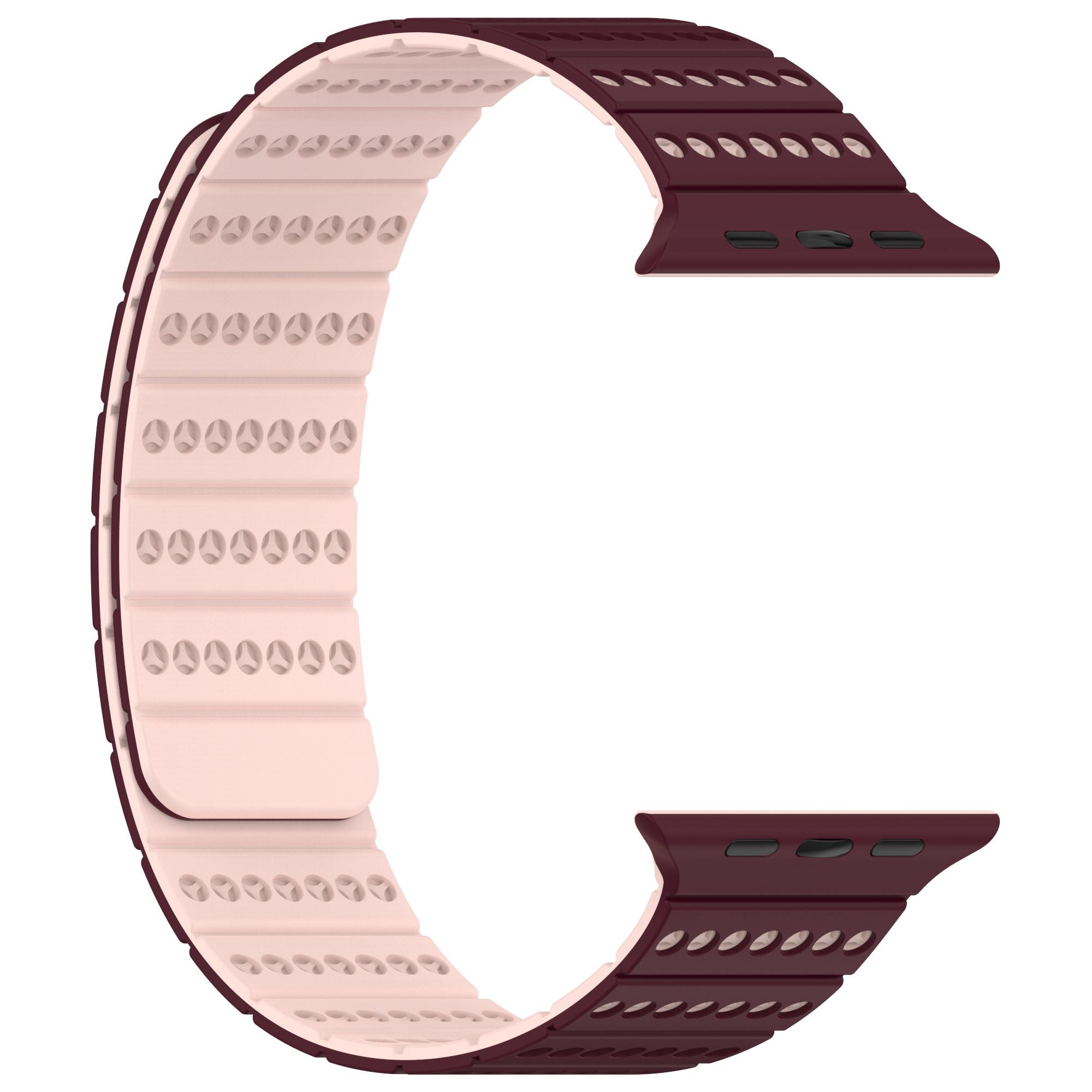 

Silicone Strap for Apple Watch Ultra 3 2 1 49mm/Series 11 10 46mm/9 8 7 45mm/SE3 SE2 SE 6 5 4 44mm/3 2 1 42mm Magnetic Adjustable Watch Band F