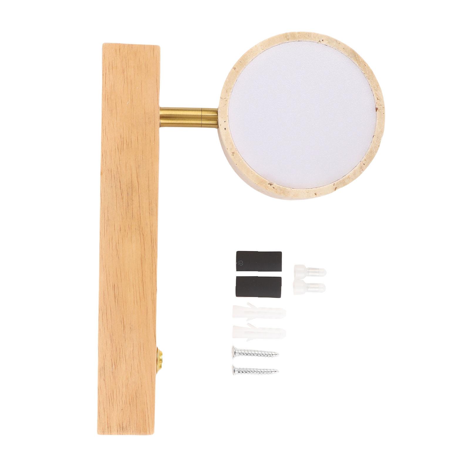 

Вращающийся каменный настенный светильник с выключателем, светодиодный теплый свет, регулируемый угол, настенная лампа в деревенском индустриальном стиле Wood Color