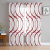 Geometric Abstract Lines Red Gray Sheer Curtains for Living Room Decoration Window Curtains Kitchen Tulle Voile Organza Curtains