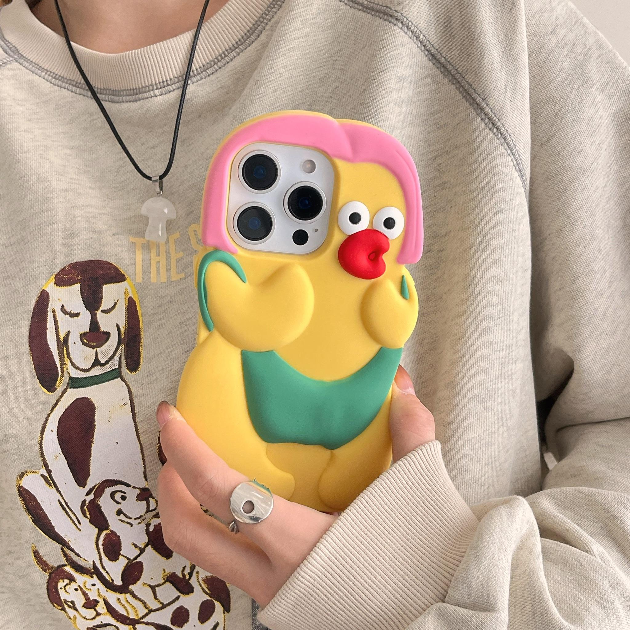 

For iPhone 15 Pro Max Silicone Case Cute Chicken Design Shockproof Phone Back Cover A