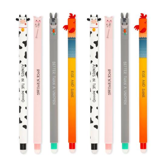Suddbara Gelpennor med Bondgårdsdjur Toppar 0,7 mm Svart Rosa Grön Röd Bläck Smidiga Skrivpennor Roliga Skolmaterial