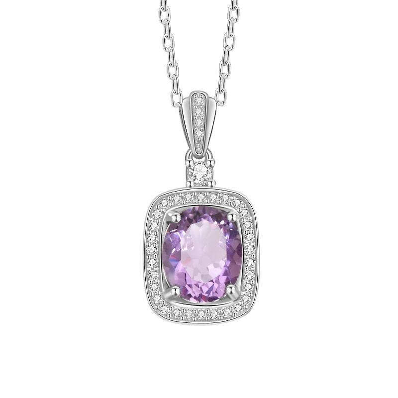 Ice Flower Cut Natural Crystal Stone Necklace Pendant S925 Sterling Silver Light Luxury Natural Topaz Necklace Women 925 silver