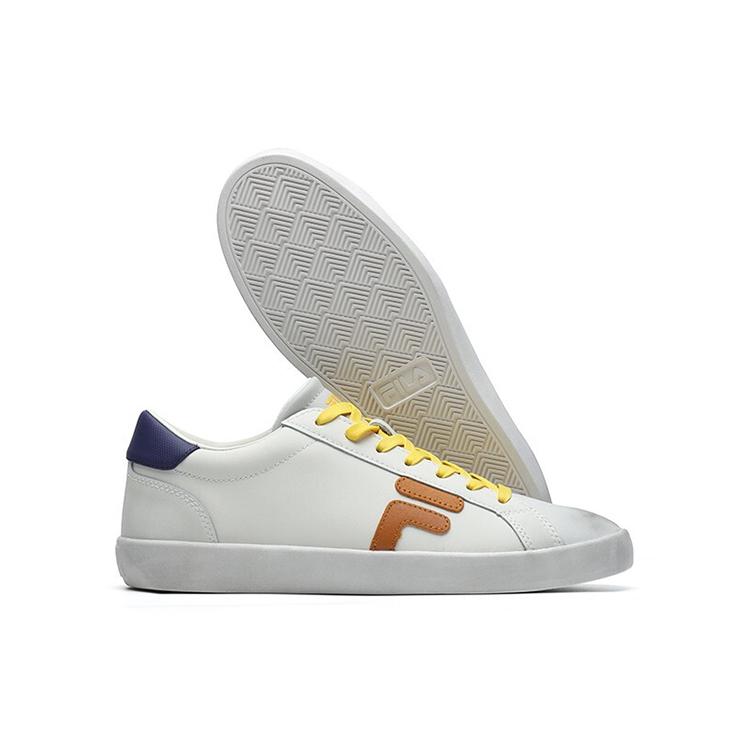 New FILA Stride Anti Slip And Wear Resistant Lightweight Cushioning Low Top Skateboard Shoes Men's Star White F12M124307FSG