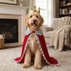 Com Capa de Rei Cão Coroa Ajustável Capa Cosplay Pet Capa Rei Cão Para Cães Pequenos Médios Grandes
