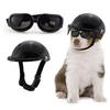 Pet Helmet Black Fall Resistant Dog Cat Motorcycle Helmet for Outdoor