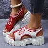 Fashion New Women Flat Sandals Mesh Fish Mouth Casual Low Heels Sandals Summer Platform Shoes Women Sports Wedges Beach Comfort Sandals