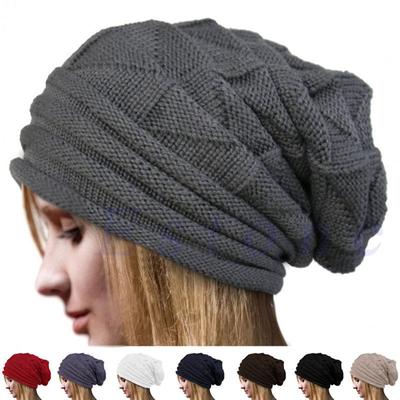 Knitted Baggy Beanie Oversized Winter Hat Ski Slouchy Cap  Beanies Women Men Winter Wool Warm Cap Beanies Unisex
