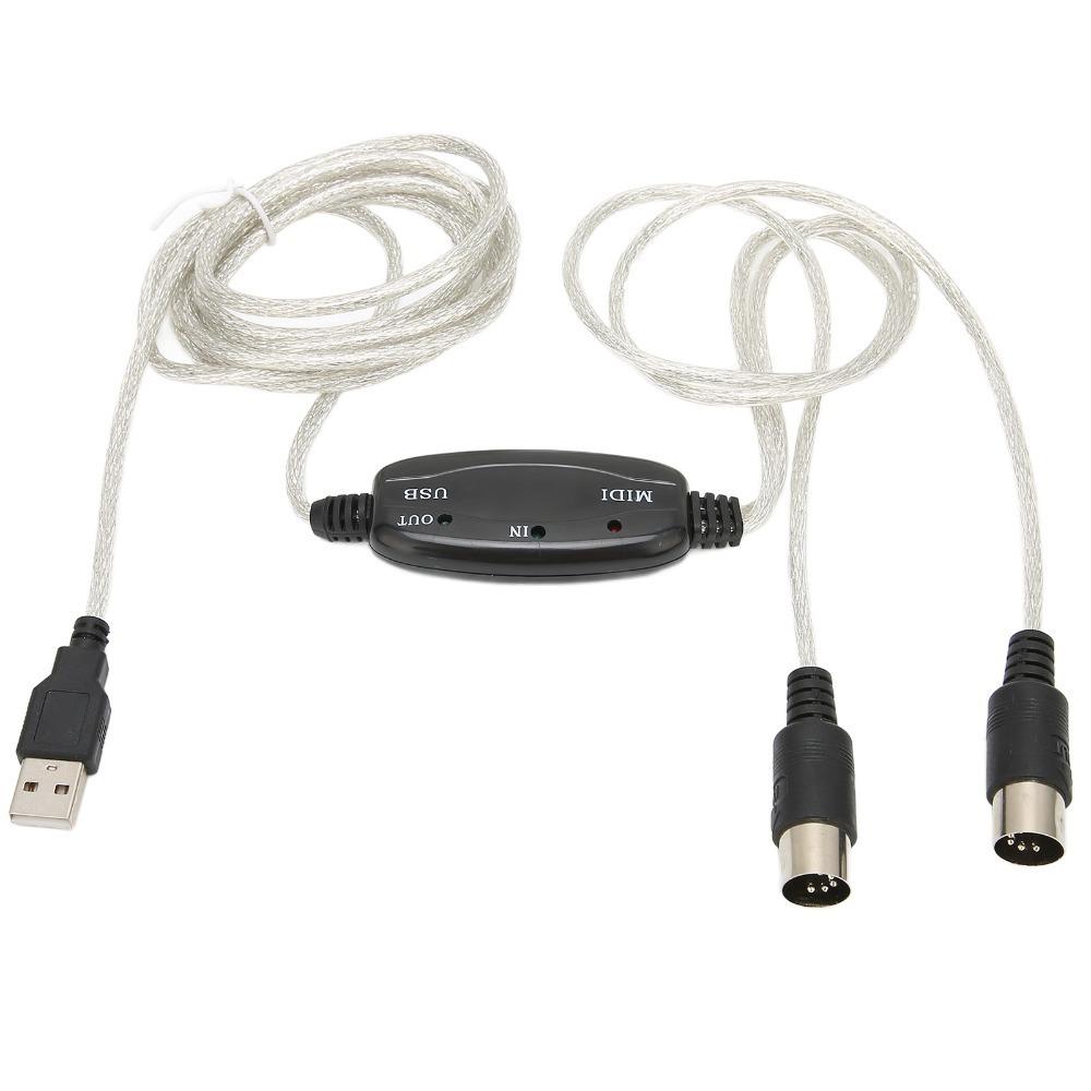 Plug and Play USB to MIDI Cable No Driver Needed MIDI Cord Adapter for Music Studio USB to MIDI Cable