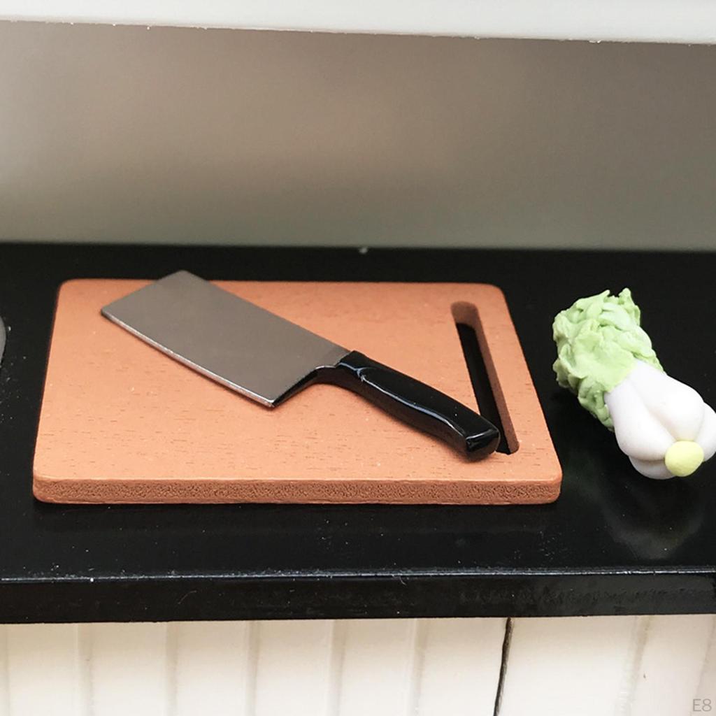 1/12 Wooden Chopping Board And Kitchen Decoration