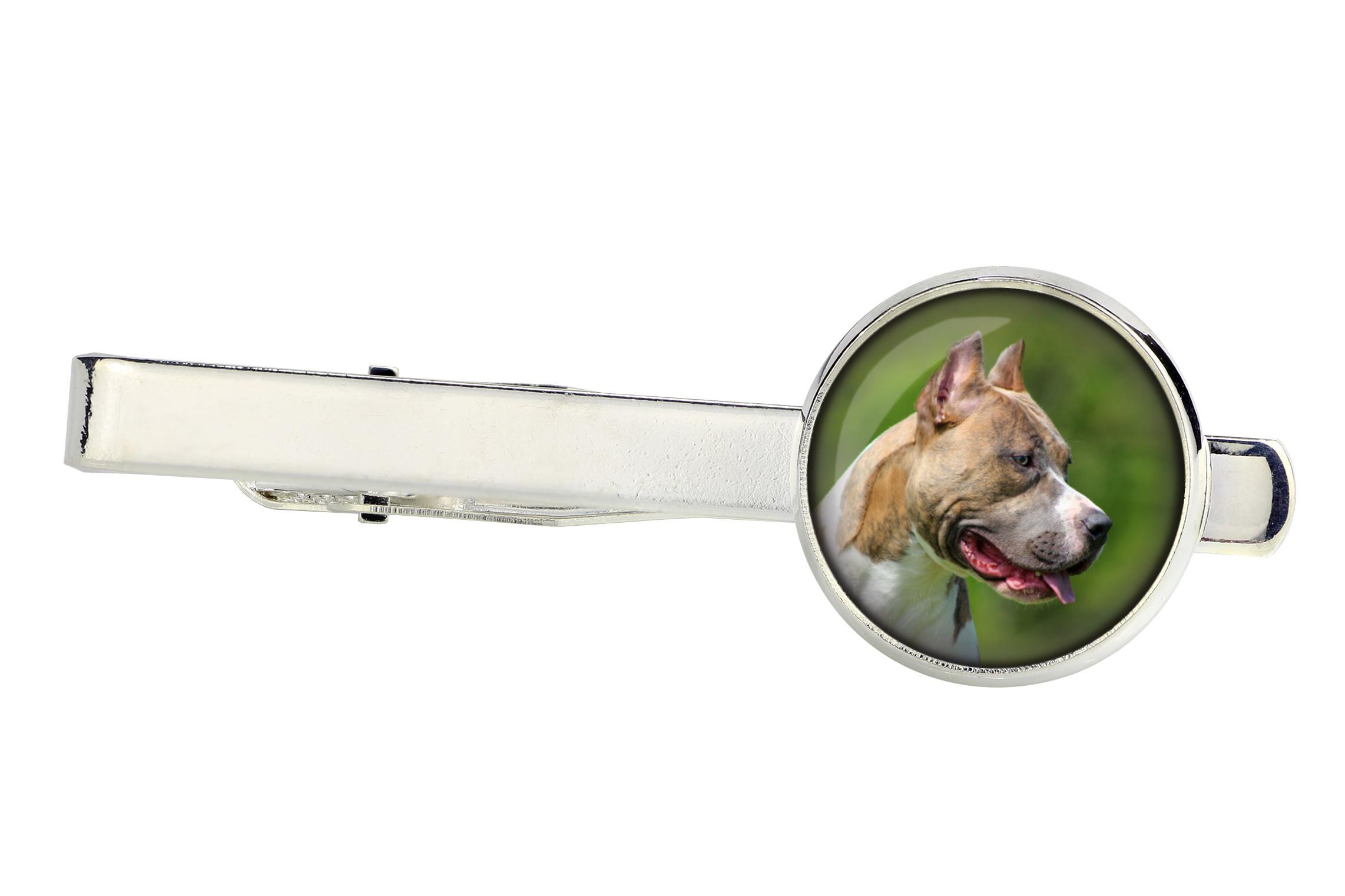 

Pit Bull, American Pit Bull Terrier, Pitbull Terrier, APBT - tie clip, ornament, jewelry for an evening outfit by Art-Dog срібний