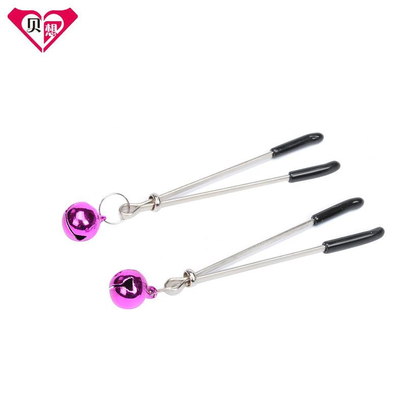 Needle Purple Bell Nipple Clamp 2 PCs Breast Funny Sexy Masturbation Toys Leather Supplies Self-Selling