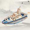 1set Wooden Assembled Children's Toys, Boys' Birthday Gift Ornament, Lifeboat Three-dimensional Puzzle Model
