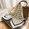 Women'S Polka Dot Faux Silk Scarf Stylish Square Scarves Neck Accessory Warm Neck Wrap Hair Band Elegant Bag Decoration