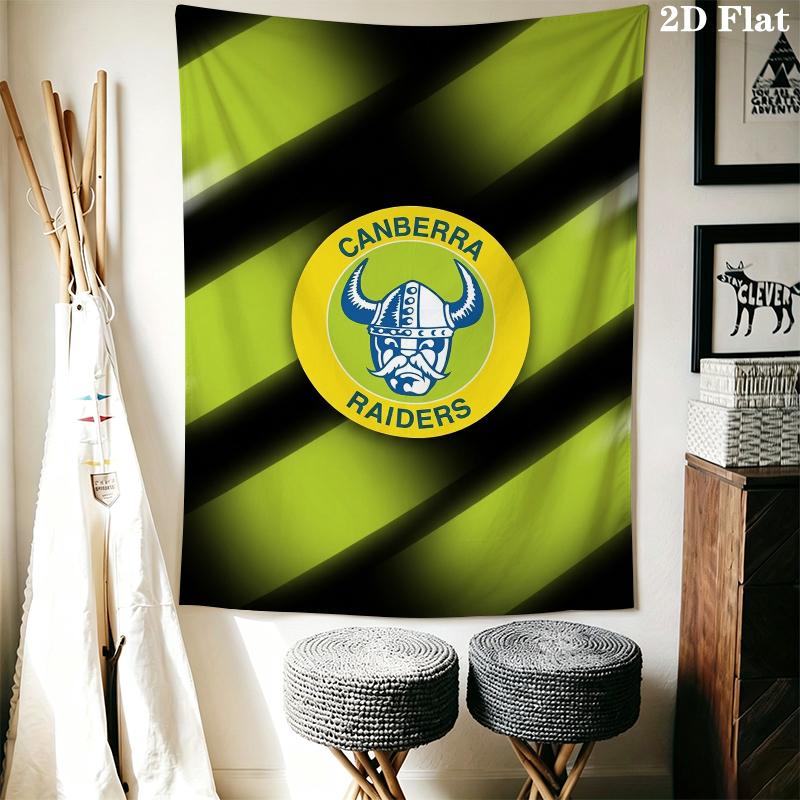 Canberra Raiders Wall Tapestry Aesthetic Wall Hanging Printed Fabric Blanket Decorative Tapestries for Bedroom Living Room Home Decor