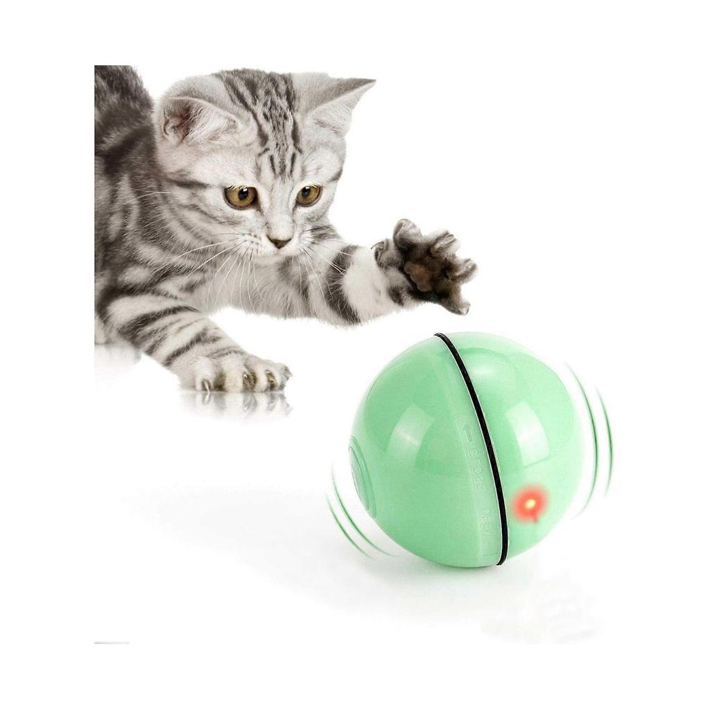 Interactive Cat Toys Ball with LED Light, 360 Degree Self Auto Rotating Intelligent Ball, Smart USB