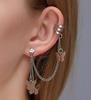 Geometric Zircon Tassel Ear Clips: Stylish No-Pierce Earrings for Women