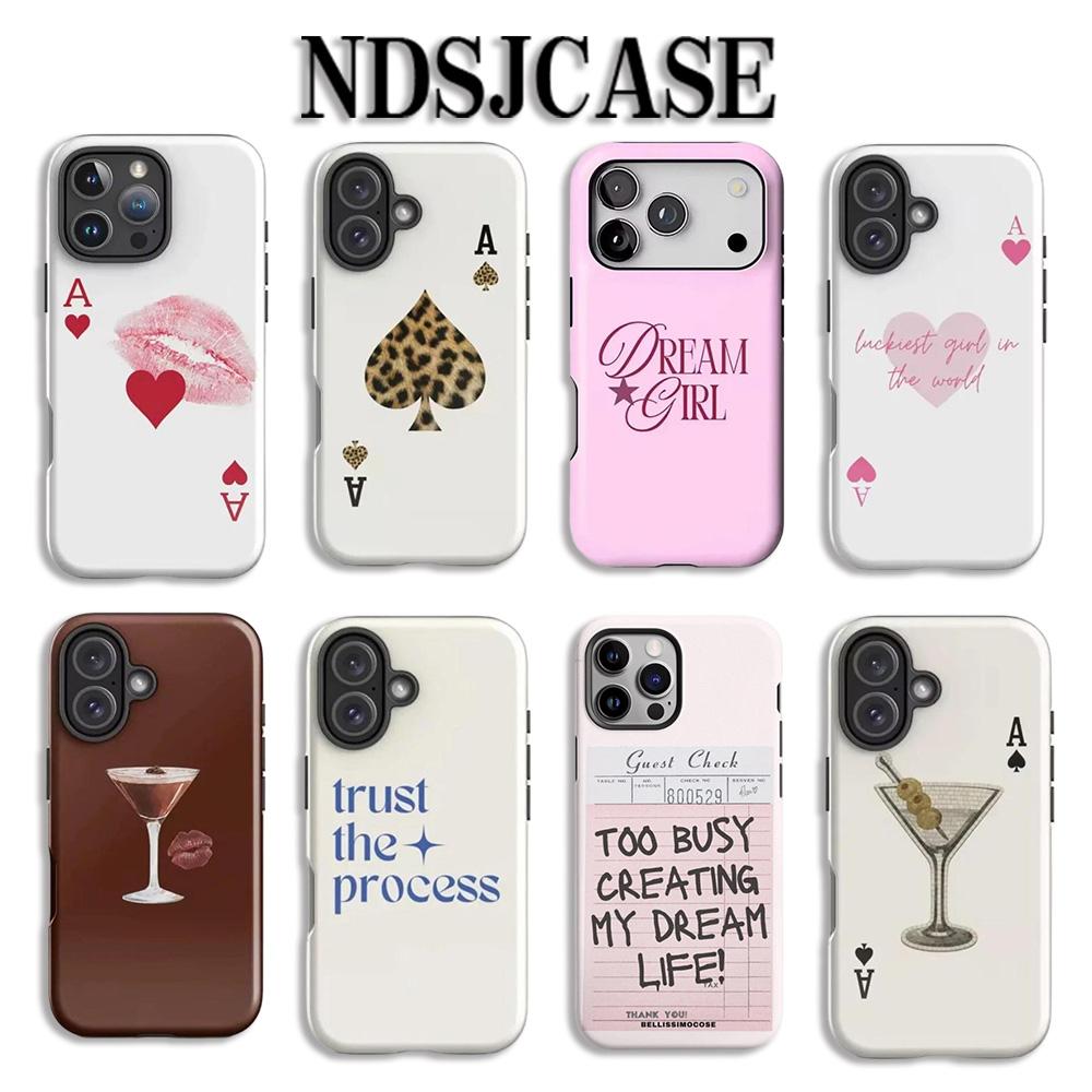 Luxury Clmj Guest Check Dirty Martini Phone Case for iPhone 17 16 15 14 13 12 11 X XS Air Pro Max Plus Double-layer Back Cover
