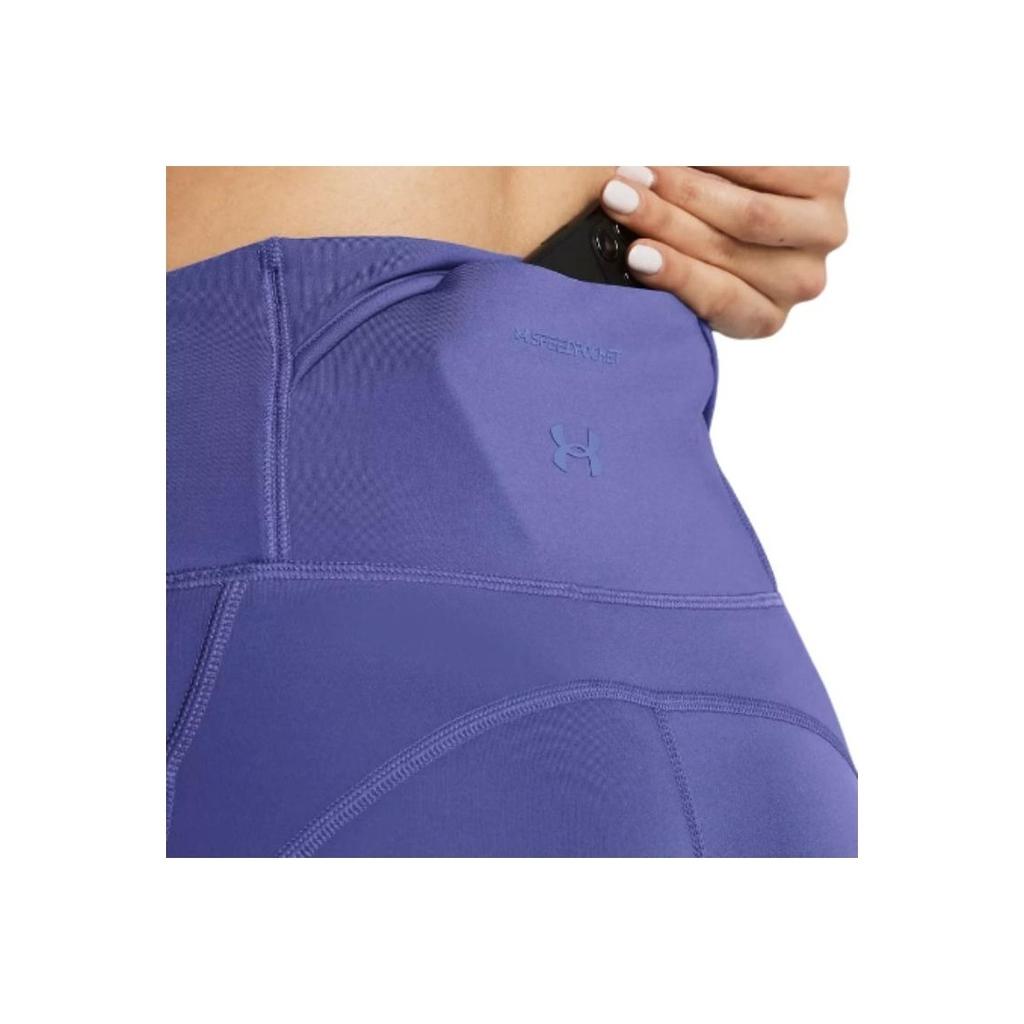 Under Armour Solid Color Reflective Slim Fit Drawstring High Waist Nine-Point Sports Pants Women Pants Carbon-Blue 1383367-561