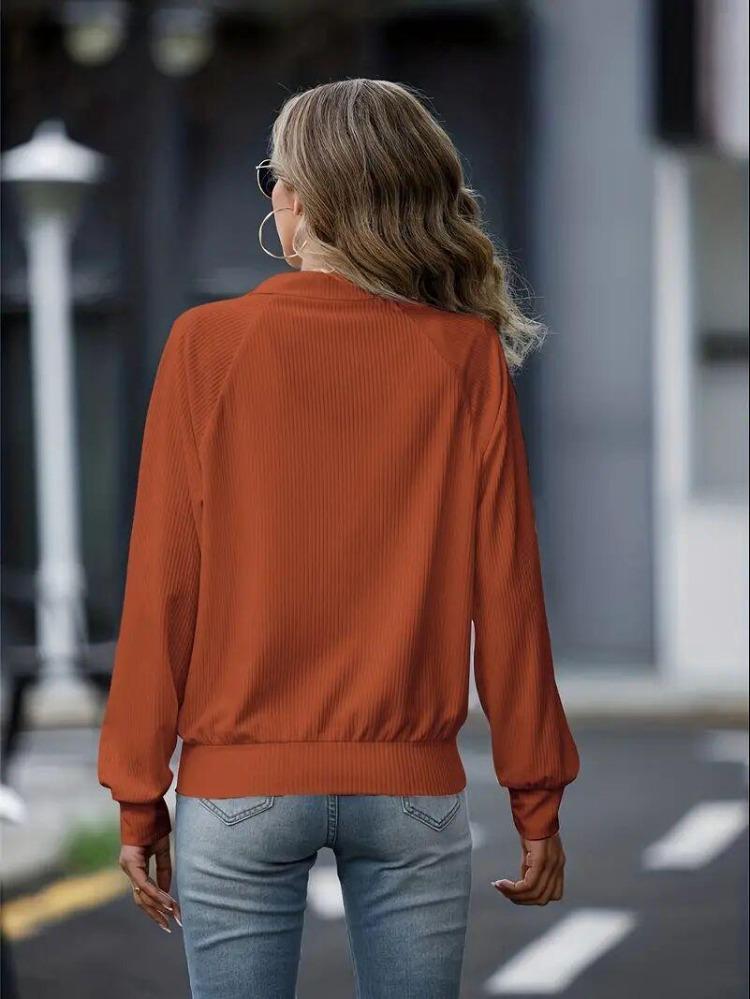 Women's Loose Fit Knitted Jacket Long Sleeve Solid Color Casual Autumn Winter Zipper Design Versatile