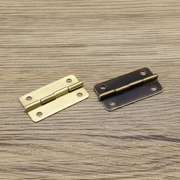 1set Vintage Mini Cabinet Hinge Accessories Furniture Cabinet Hinges Bronze Hasp Hinge Wooden Box