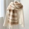 Tassel Winter Cashmere Scarves Mohair Neck Warmer Elegant Long Shawl  Girl