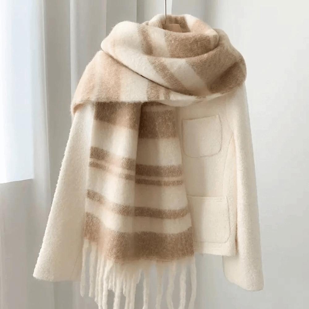 Tassel Winter Cashmere Scarves Mohair Neck Warmer Elegant Long Shawl  Girl